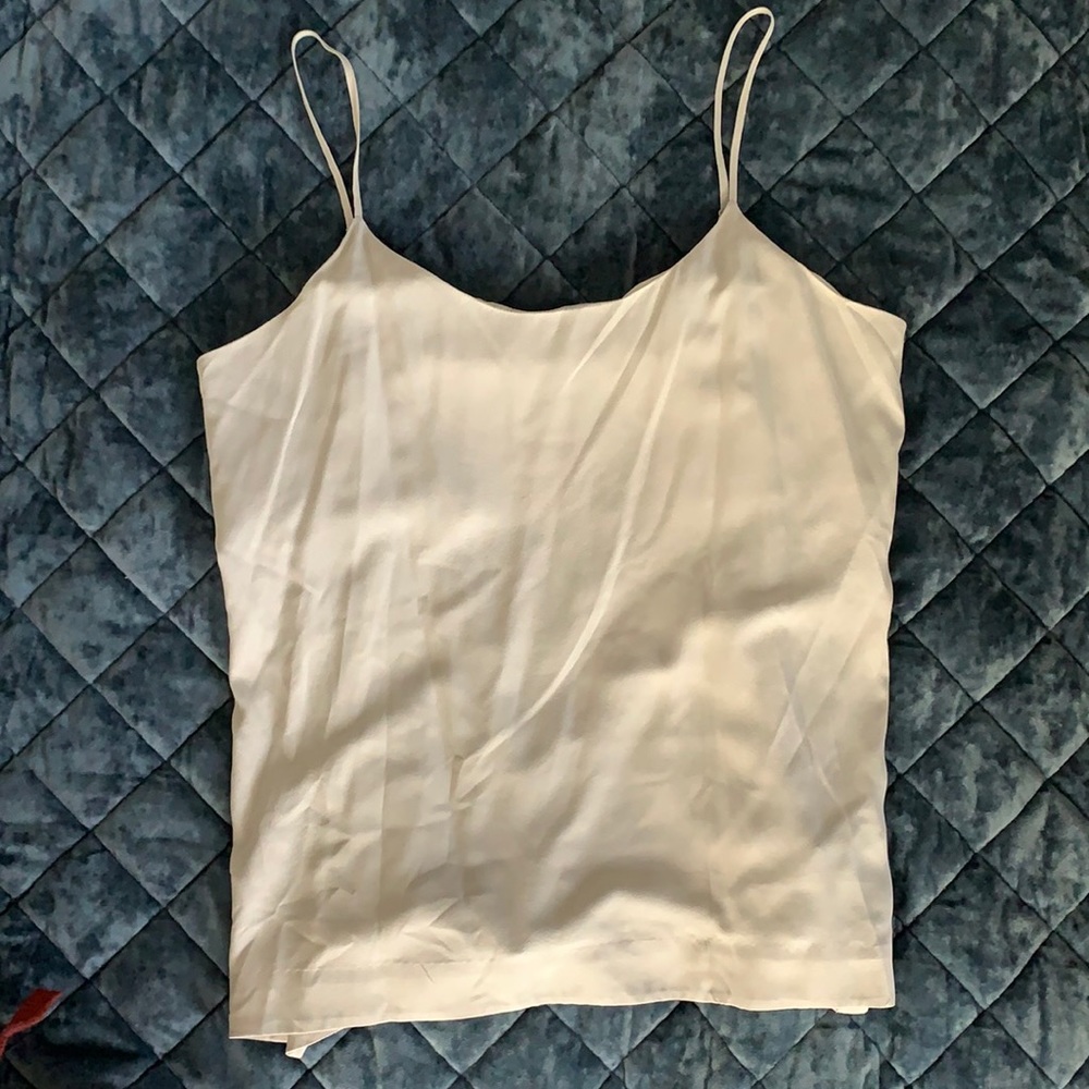 Grey silk tank top (Everlane)